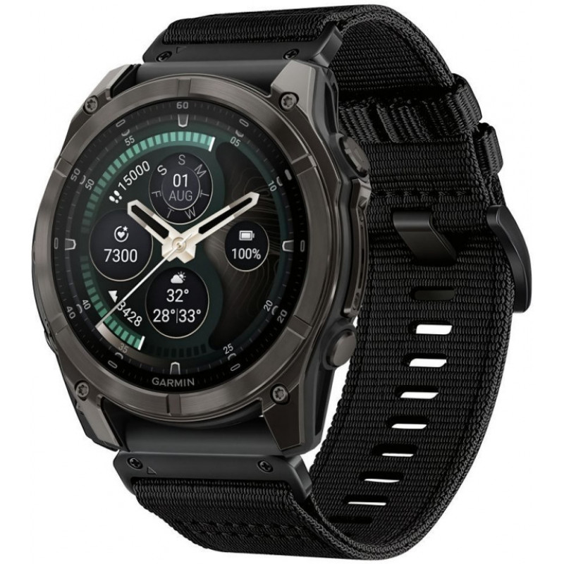 Pasek do zegarka Tech-Protect Nylon Classic do Garmin Fenix 5X / 5X Plus / 6X / 6X Pro / 7X / 8 / 8 Pro / 9 / 9 Pro 47 mm, czarny