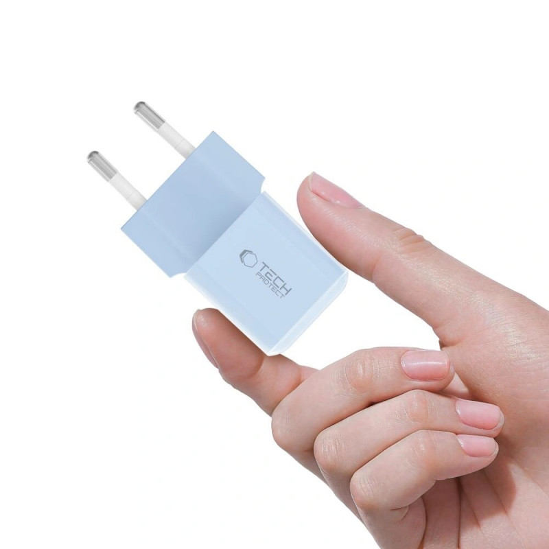Tech-Protect NCM25 ładowarka ścienna USB-C PD 25W, Baby Blue