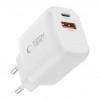 Tech-Protect NCA20 ładowarka ścienna USB-A / USB-C PD 20W / QC3.0 z kablem USB-C / Lightning 100 cm, biała