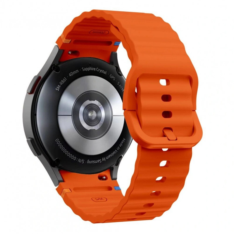 Tech-Protect Silikonowy pasek sportowy do Samsung Galaxy Watch 4/5/5 Pro/6/7/FE, pomarańczowy