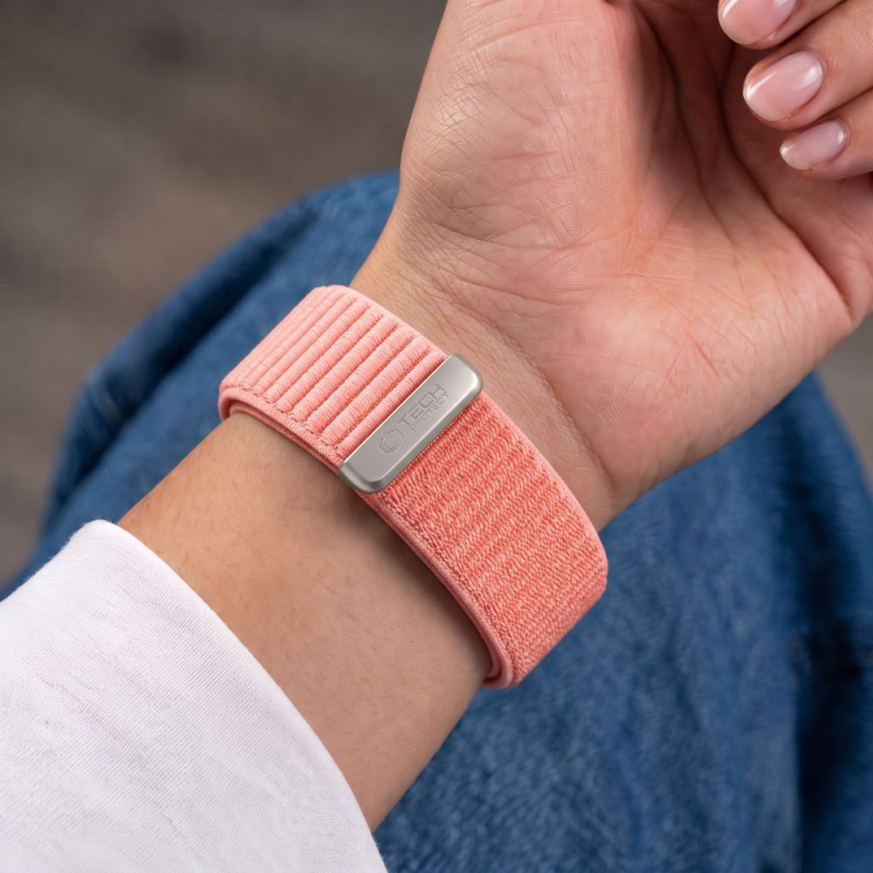 Pasek Tech-Protect NylonLoop do Apple Watch 8 / 9 / 10 / 11 / 12 / SE (40 / 41 / 42 mm), Blush Pink