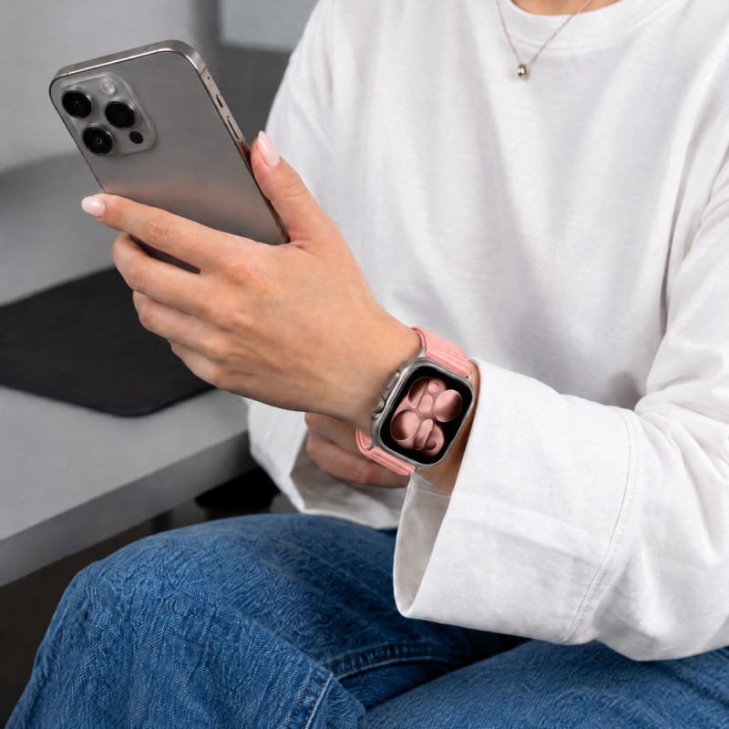 Pasek Tech-Protect NylonLoop do Apple Watch 8 / 9 / 10 / 11 / 12 / SE (40 / 41 / 42 mm), Blush Pink
