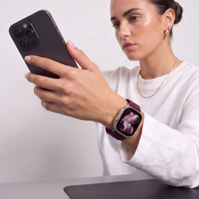 Pasek Tech-Protect NylonLoop do Apple Watch 8 / 9 / 10 / 11 / 12 / SE (40 / 41 / 42 mm), Deep Burgundy