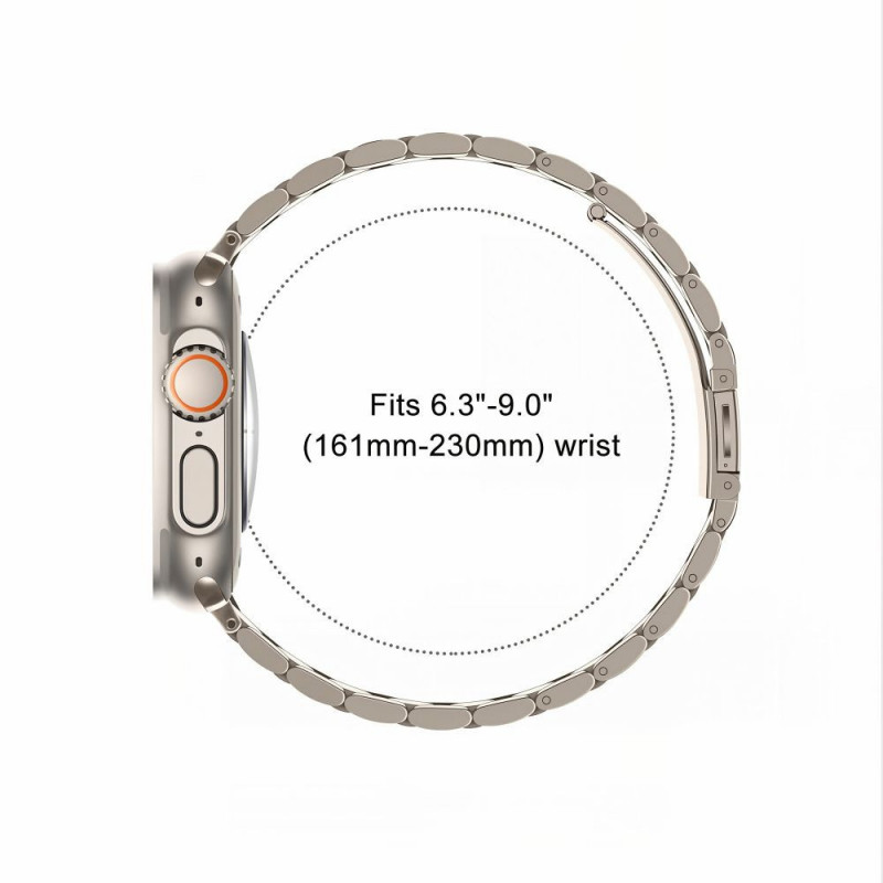 Tech-Protect Stainless pasek ze stali nierdzewnej do Apple Watch 8 / 9 / 10 / 11 / 12 / SE / Ultra (44 / 45 / 46 / 49 mm), Starlight