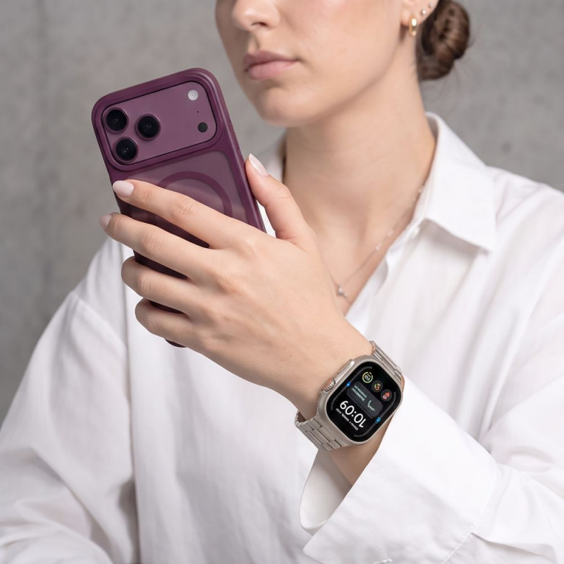 Tech-Protect Stainless pasek ze stali nierdzewnej do Apple Watch 8 / 9 / 10 / 11 / 12 / SE / Ultra (44 / 45 / 46 / 49 mm), Starlight