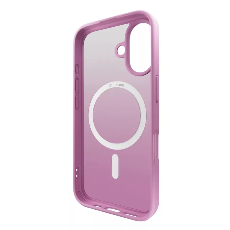 Etui silikonowe MagSafe Puro Gradient dla iPhone 16, różowe