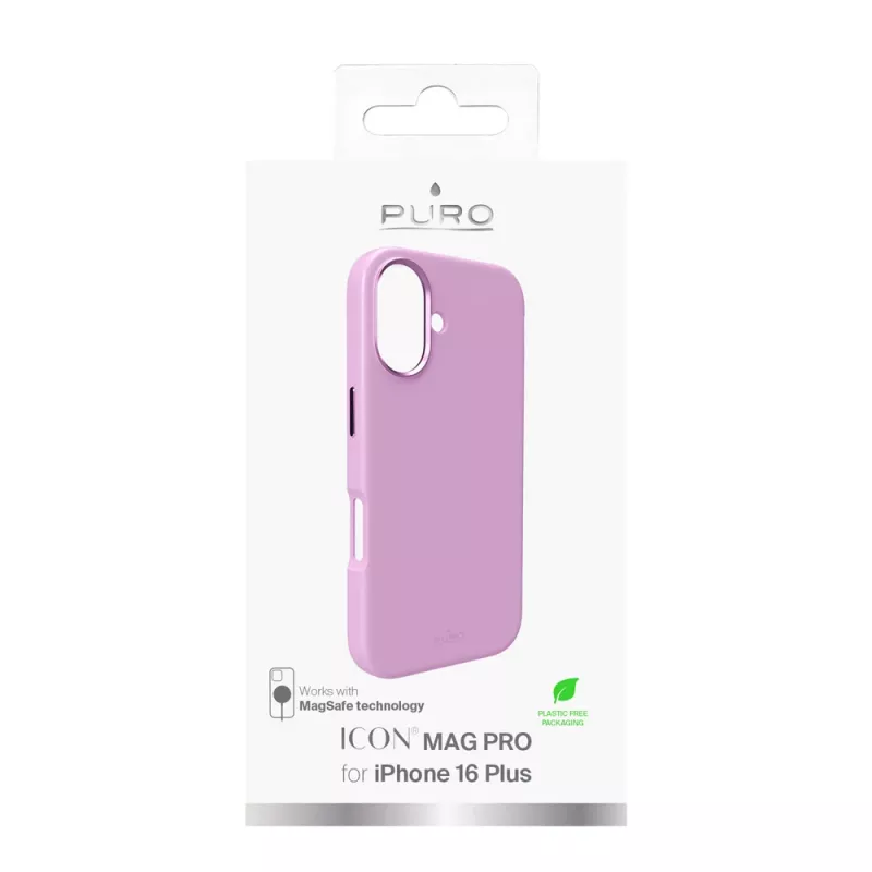 Puro Icon Mag Pro MagSafe etui silikonowe do iPhone 16 Plus, różowe
