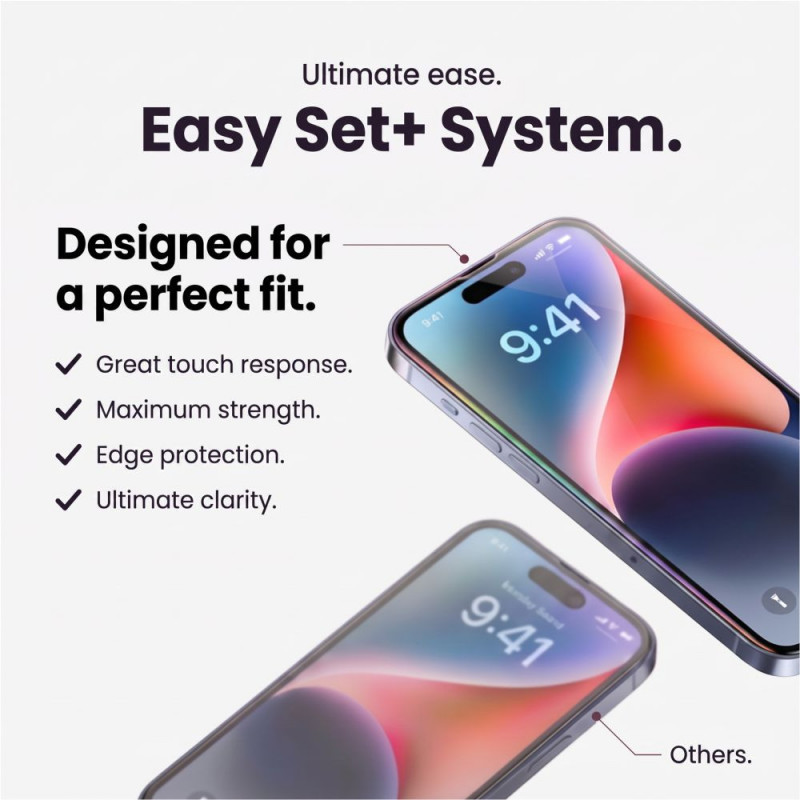 Tech-Protect Easy Set+ zestaw szkła hartowanego na ekran i obiektyw do Apple iPhone 18 Pro Max, Clear (3 szt.)