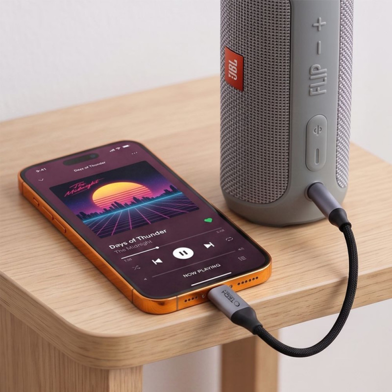 Tech-Protect Ultraboost adapter USB-C na mini jack 3,5 mm DAC, Iron Grey