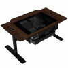 Lian Li DK07 Desk Case Wood Edition, obudowa biurkowa, obsługa dwóch systemów, 2x E-ATX, regulacja wysokości, orzech / czarny
