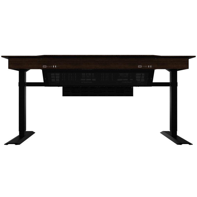 Lian Li DK07 Desk Case Wood Edition, obudowa biurkowa, obsługa dwóch systemów, 2x E-ATX, regulacja wysokości, orzech / czarny