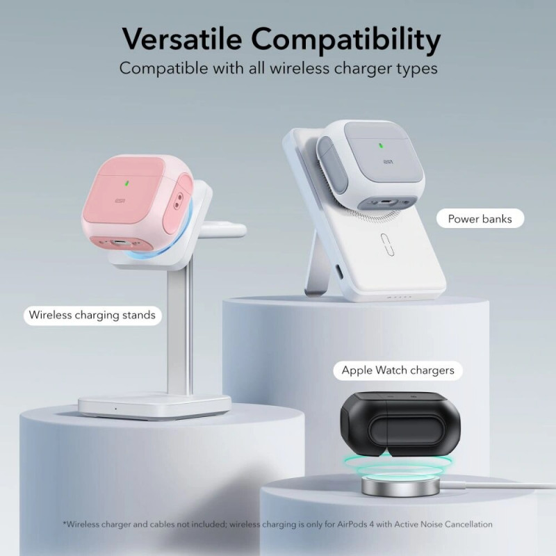Etui ESR Orbit HaloLock MagSafe dla Apple AirPods 4, różowe