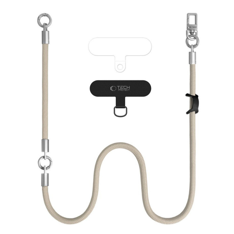 Tech-Protect C10S Rope zestaw paska na ramię i paska na nadgarstek, Desert Beige/Titanium
