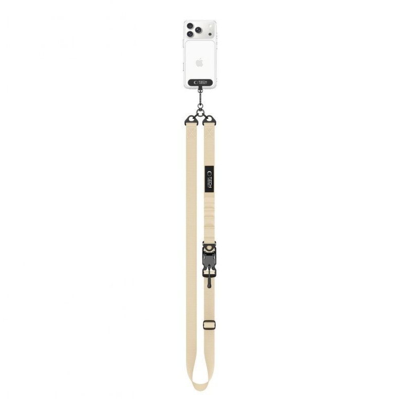 Tech-Protect C9S Rope Crossbody pasek do telefonu na ramię, Sienna Beige