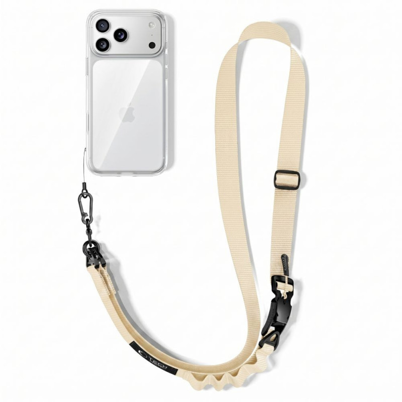 Tech-Protect C9S Rope Crossbody pasek do telefonu na ramię, Sienna Beige