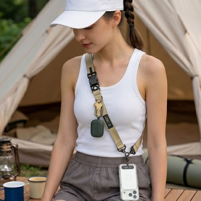 Tech-Protect C9S Rope Crossbody pasek do telefonu na ramię, Sienna Beige