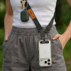 Tech-Protect C9S Rope Crossbody pasek do telefonu, czarno-pomarańczowy