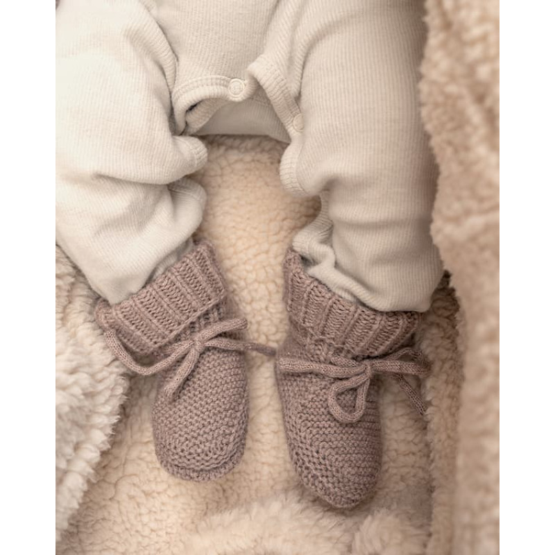 Lodger Slipper Folklore Merino Wool Baby Slippers, Buffalo, 0-6 m (SLM 535_0-6)