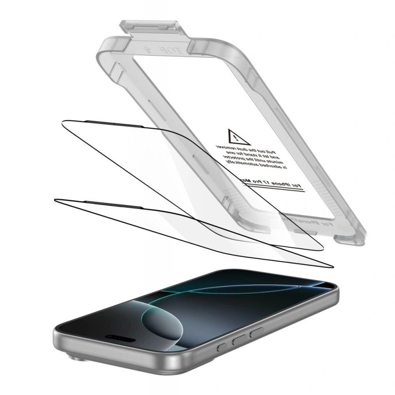 Tech-Protect Quick Set+ szkło hartowane na ekran dla Apple iPhone 17 Pro Max, czarny (2 szt.)