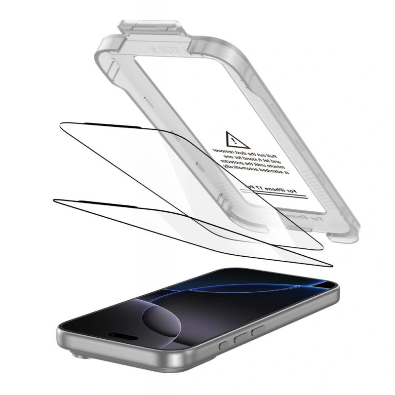 Tech-Protect Quick Set+ THP4500 Szkło hartowane folia ochronna na ekran dla Apple iPhone 17 Pro, czarny (2 szt.)