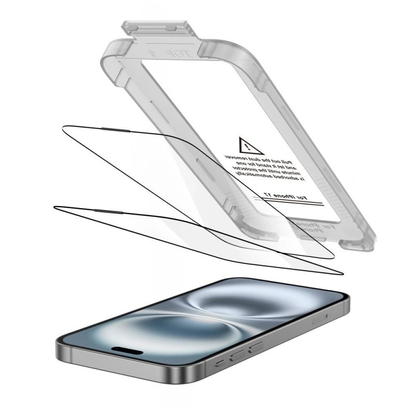 Tech-Protect Quick Set+ THP4498 Szkło hartowane folia ochronna na ekran dla Apple iPhone 17, czarny (2 szt.)