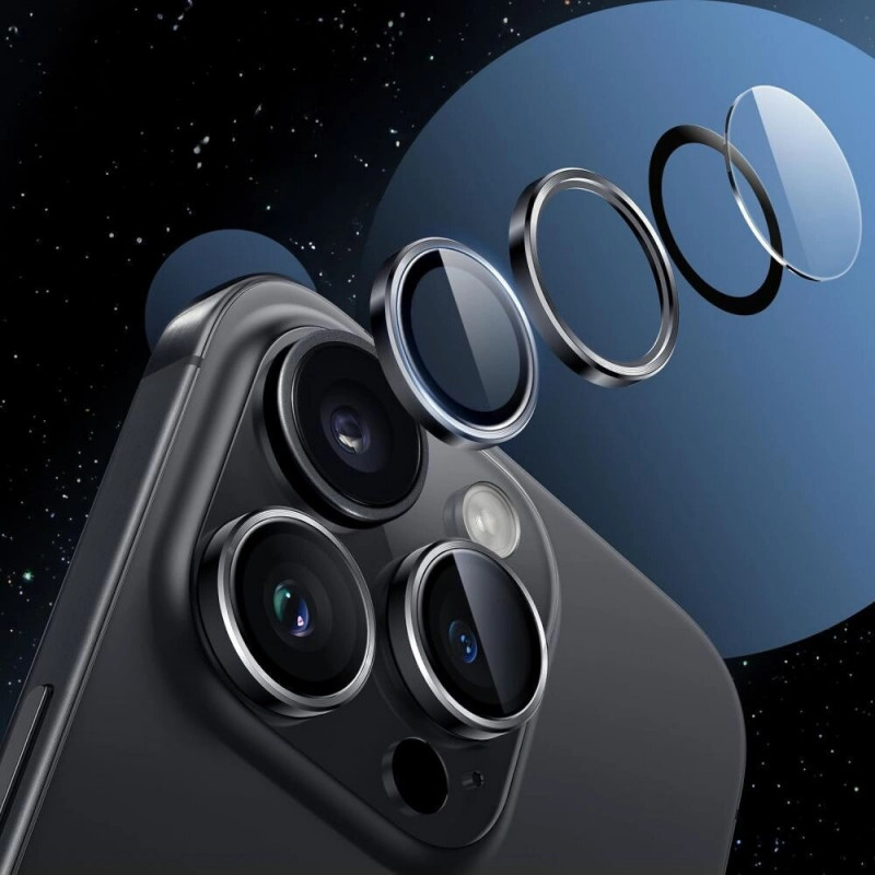 Tech-Protect Camring Fit+ Osłona obiektywu aparatu dla Apple iPhone 16 / 16 Plus / 17, czarna