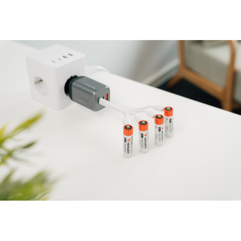 Verbatim 30249 Akumulatory USB-C wielokrotnego ładowania Li-ion AA 2100 mAh (4 szt.)