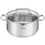 Tefal Duetto+ G7194655 Rondel, okrągły, stal nierdzewna, 24 cm, szklana pokrywka