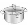 Tefal Duetto+ G7194655 Rondel, okrągły, stal nierdzewna, 24 cm, szklana pokrywka