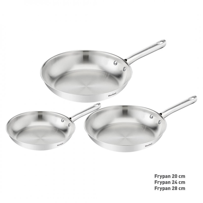 Tefal Duetto On B866S334 zestaw patelni, 3 szt., 20/24/28 cm, stal nierdzewna