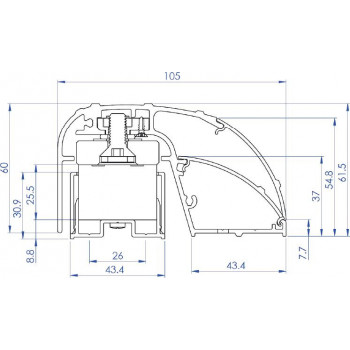 CDVI P300EVO Zamek elektromagnetyczny profilowy do drzwi 400 mm, 300 kg, monitorowany (52870)