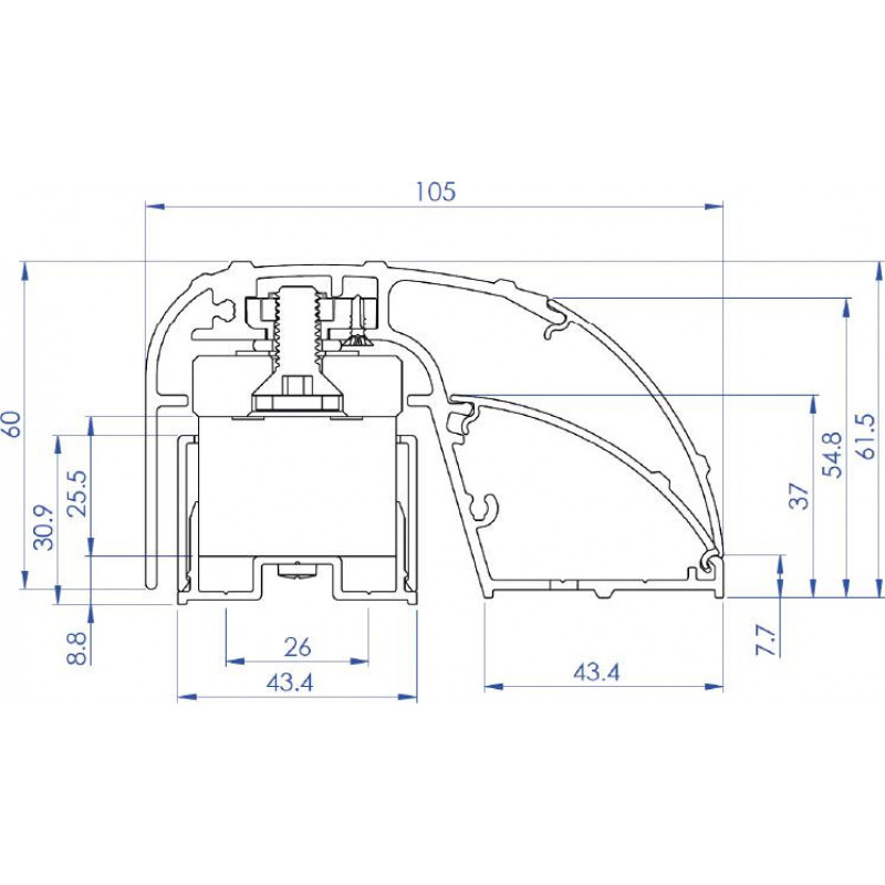 CDVI P300EVO Zamek elektromagnetyczny profilowy do drzwi 400 mm, 300 kg, monitorowany (52870)