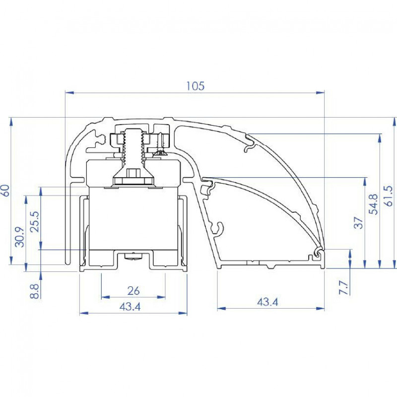 CDVI P300EVO Zamek elektromagnetyczny profilowy do drzwi 400 mm, 300 kg, monitorowany (52870)