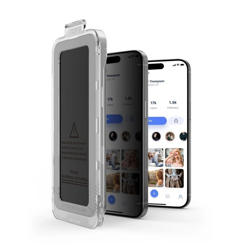 Tech-Protect Quick Set Spy+ szkło hartowane prywatyzujące dla Apple iPhone 14 Pro (2 szt.)