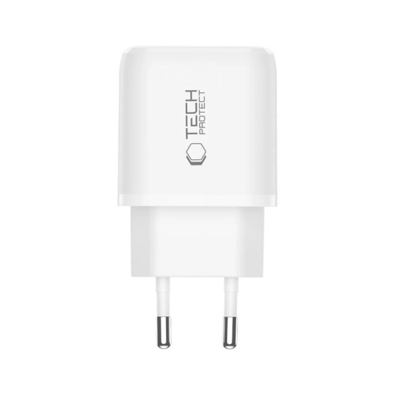 Tech-Protect NCA20 ładowarka ścienna USB-A, USB-C PD 20W / QC3.0, biała