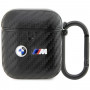 BMW BMA2WMPUCA2 Carbon Double Metal Logo etui na Apple AirPods 1/2, czarne