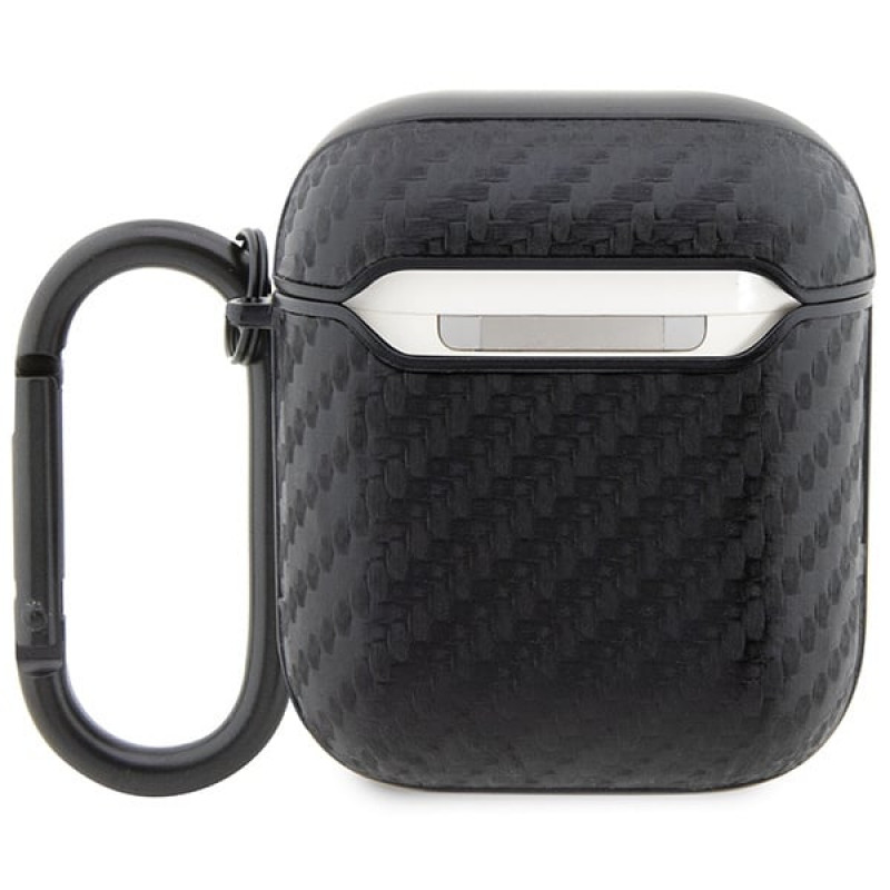 BMW BMA2WMPUCA2 Carbon Double Metal Logo etui na Apple AirPods 1/2, czarne