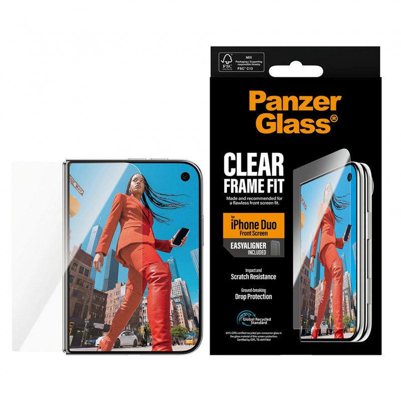 Szkło hartowane na przedni ekran PanzerGlass do iPhone Duo z EasyAligner, przezroczyste