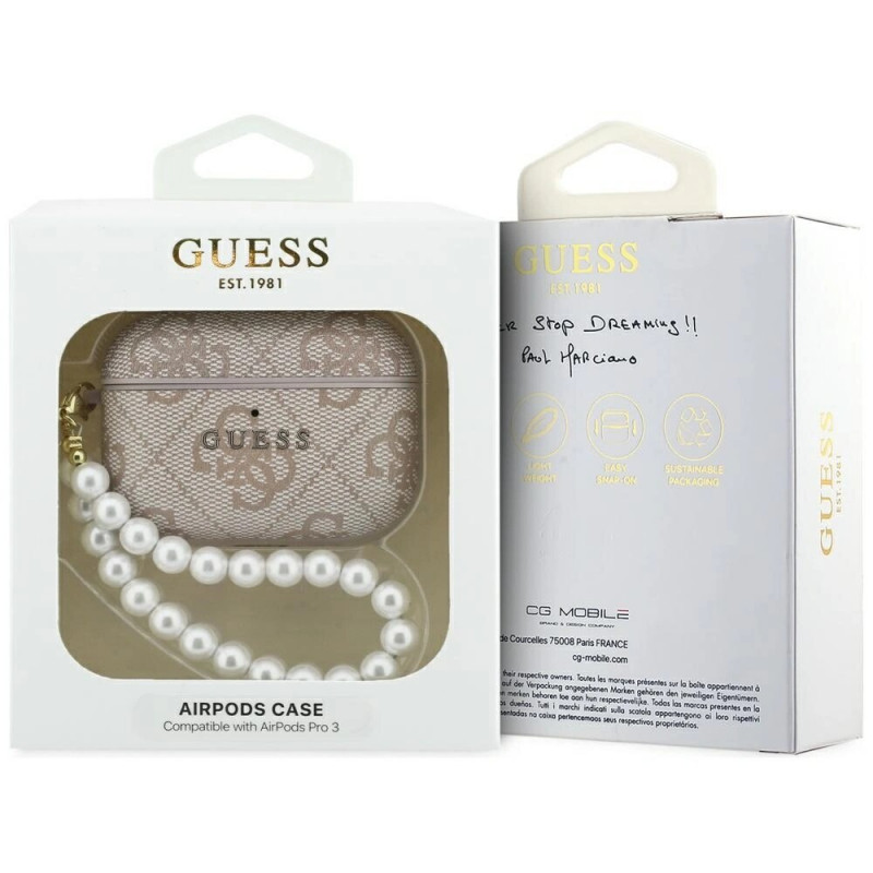 Guess 4G Pearl Strap etui na Apple AirPods Pro 3, różowe