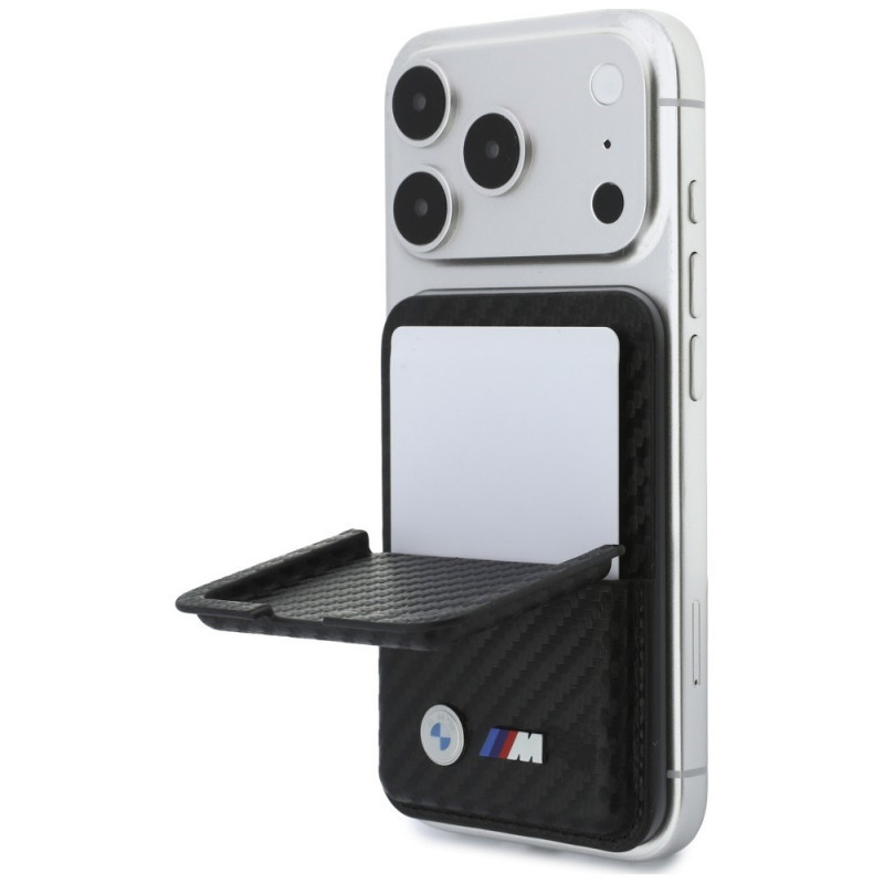 BMW M Carbon Metal Logos MagSafe portfel, czarny