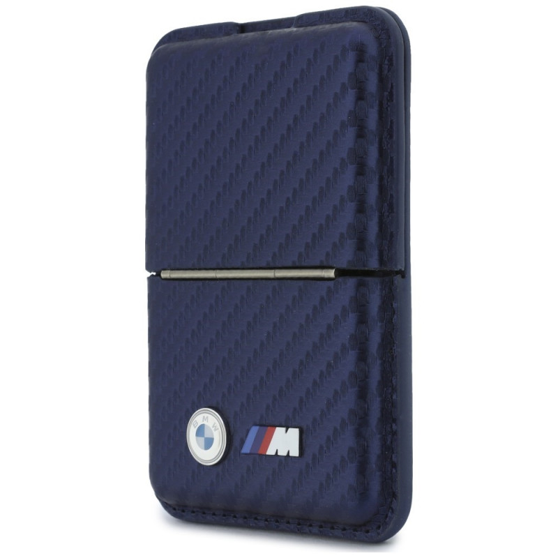 BMW M Carbon Metal Logos MagSafe portfel, granatowy