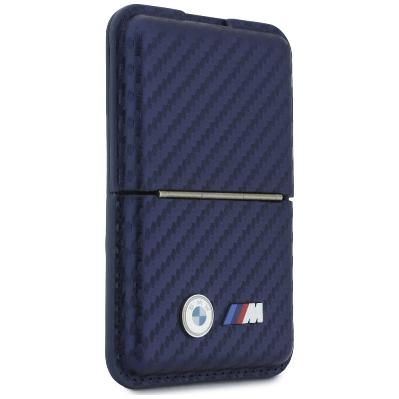 BMW M Carbon Metal Logos MagSafe portfel, granatowy