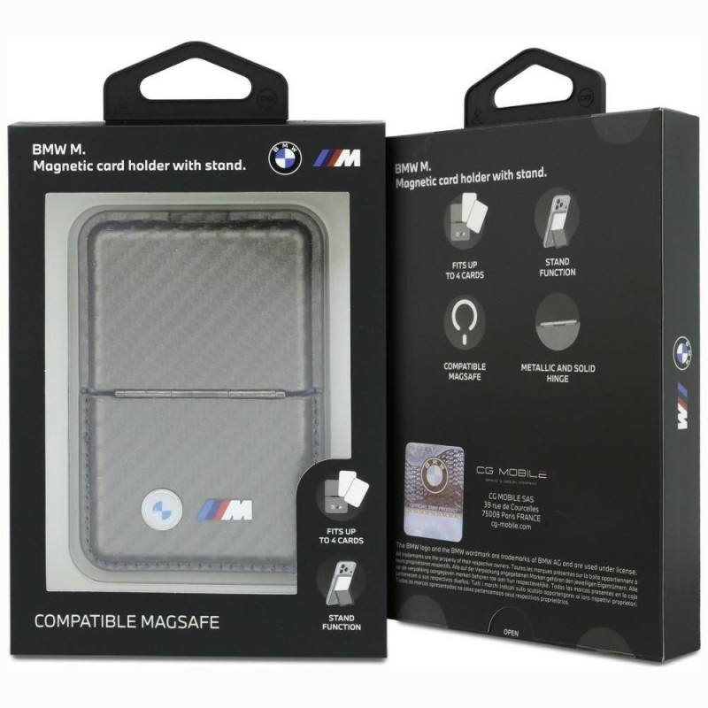 BMW M Carbon Metal Logos MagSafe portfel, antracyt