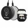 Karl Lagerfeld Ikonik silikonowe etui na AirPods 1/2 z power bankiem 2000 mAh, czarny