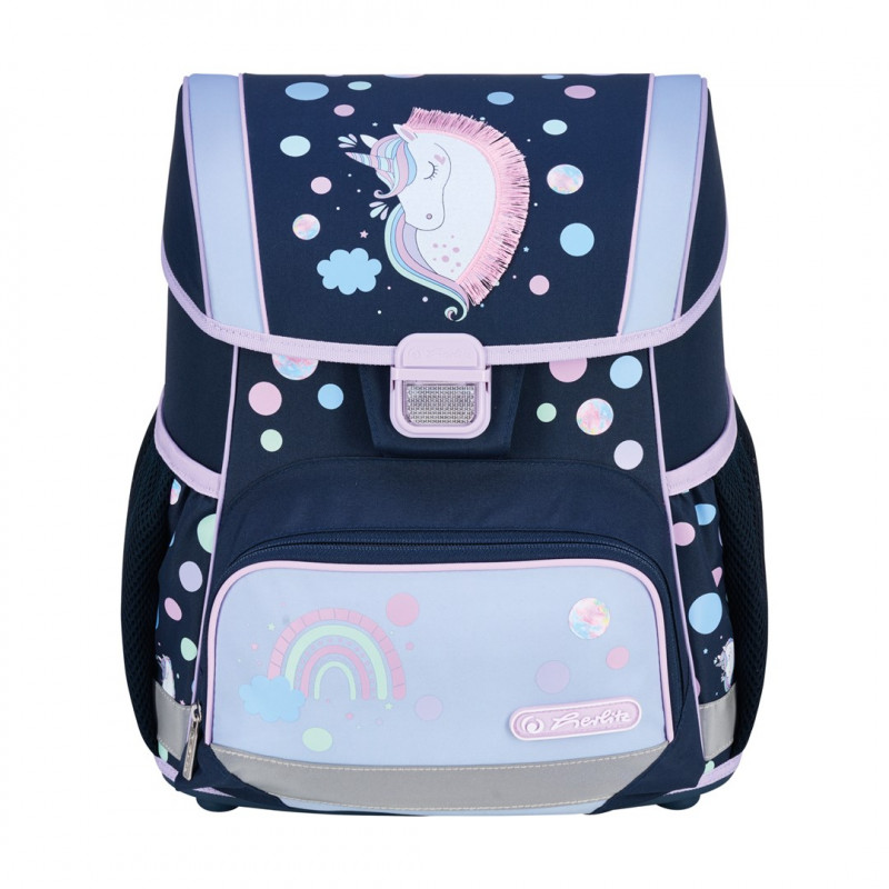 Zestaw plecaka szkolnego Herlitz Loop Plus Unicorn Dreams, ciemnoniebieski/różowy