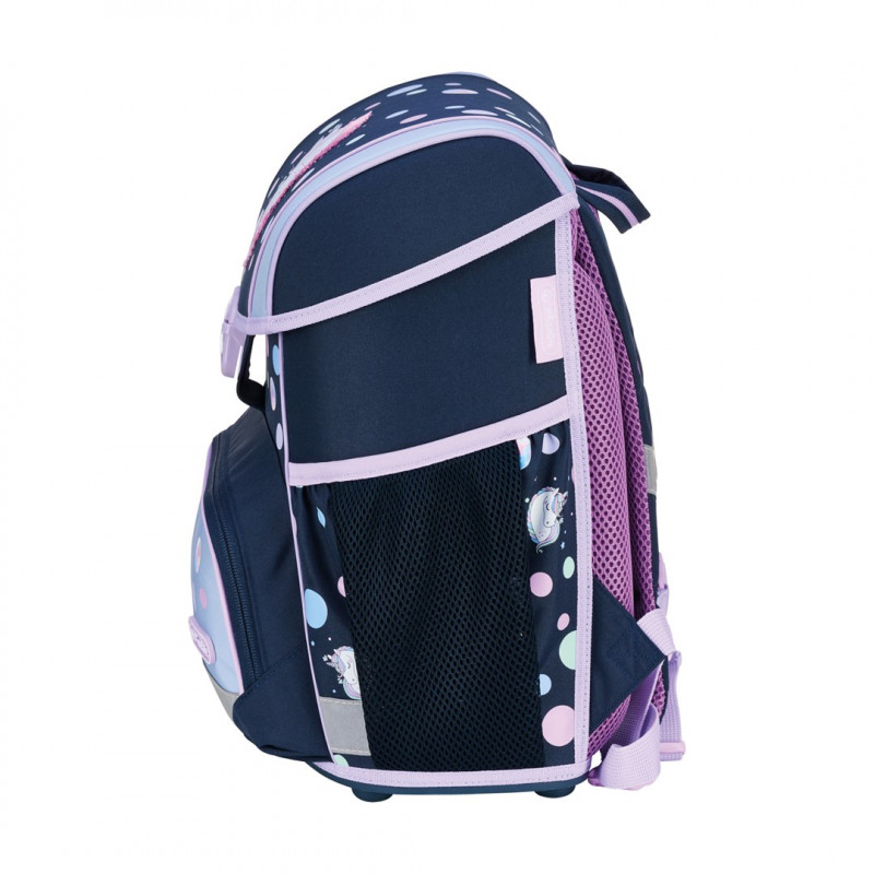 Zestaw plecaka szkolnego Herlitz Loop Plus Unicorn Dreams, ciemnoniebieski/różowy