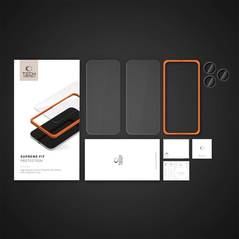 Tech-Protect Supreme Set szkło hartowane do Apple iPhone 16 Pro Max, przezroczyste (3 szt.)