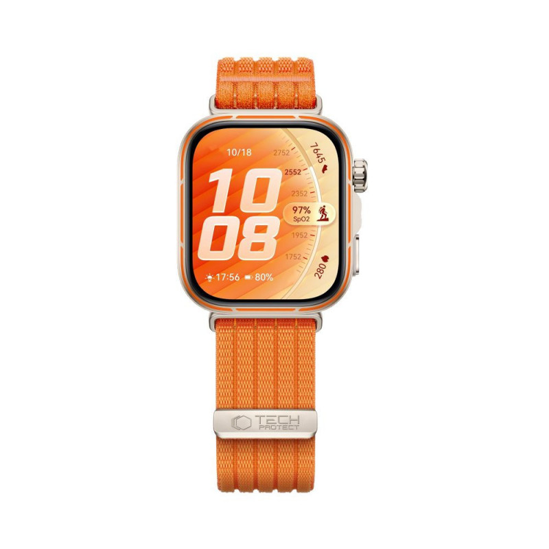 Tech-Protect pasek nylonowy do Huawei Watch Fit 3 / 4 / 4 Pro / 5 / 5 Pro, pomarańczowy