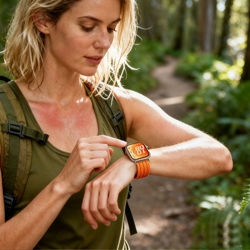 Tech-Protect pasek nylonowy do Huawei Watch Fit 3 / 4 / 4 Pro / 5 / 5 Pro, pomarańczowy