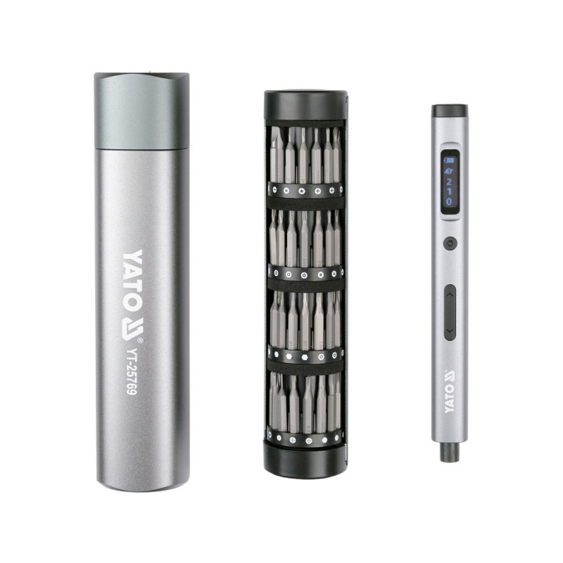 Zestaw wkrętaków YATO YT-25769 z końcówkami, 3.7 V, 61 szt.